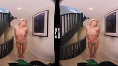 British Blonde Striptease Vr