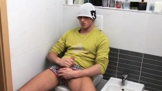 Paolo Ameroy explores his wild desire for masturbation in the toilet