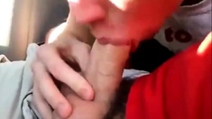 young twink sucks dick in car and swallows