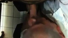 Old man get fuck in toilet nice Mouth cum