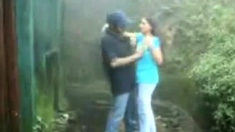 British Indian couple fuck in rain storm at hill station