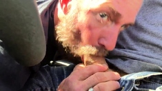 Manthroat Sucks pupbalto in car in public