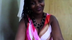 African MILF in office on webcam