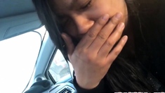 Amateur Asian car suck and swallow
