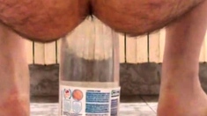 extreme ass insertion with 2 plastic bottles