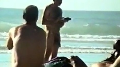 Str8 big dick on beach