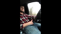 Jerking cock while driving in my car