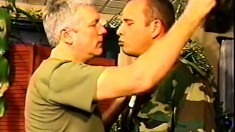 Hungry military dude is having unforgettable sex with old lecher