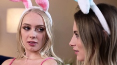 Easter teen stepsister and BFF share bro